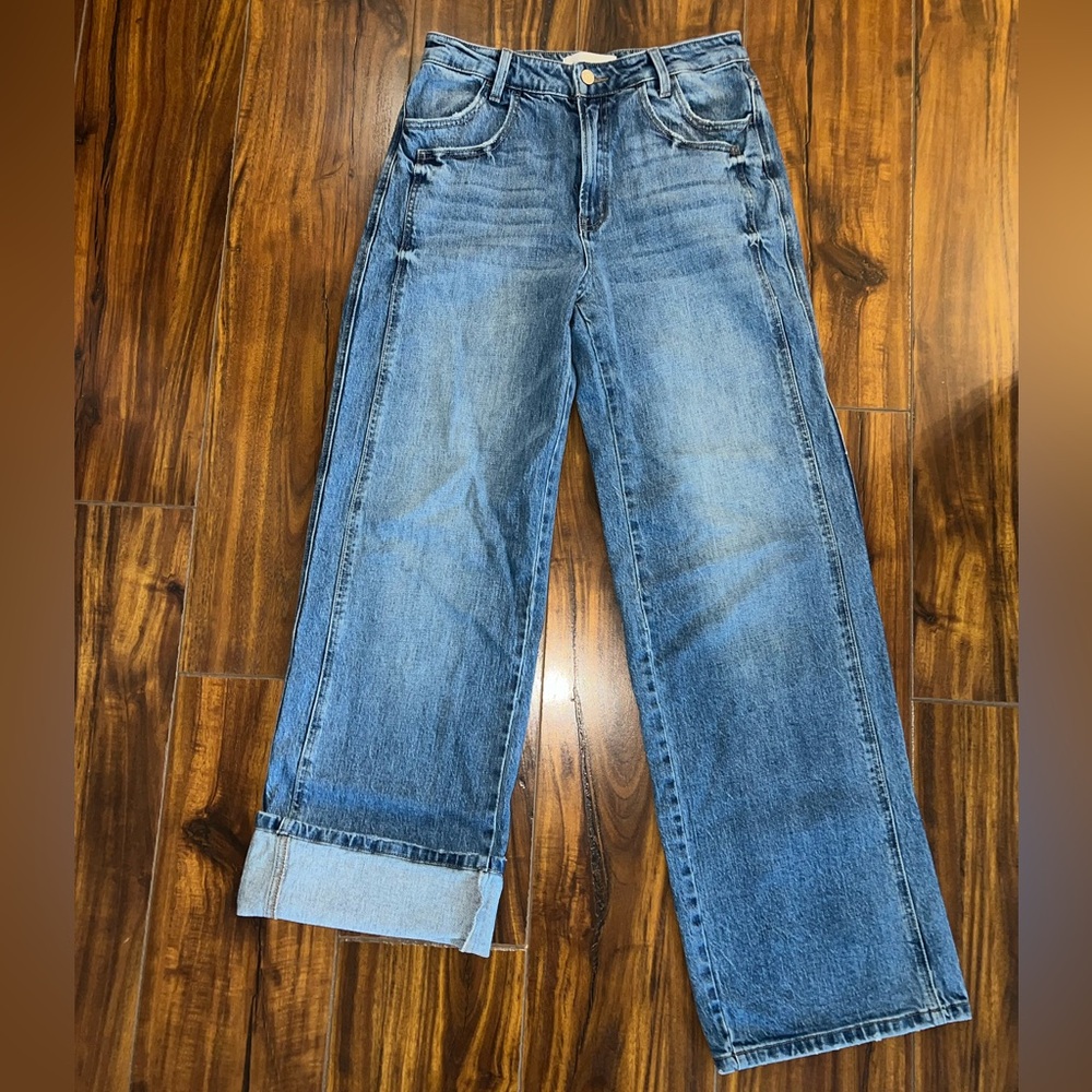 Wide Leg Flare Jeans in Light Blue